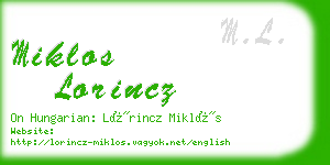 miklos lorincz business card